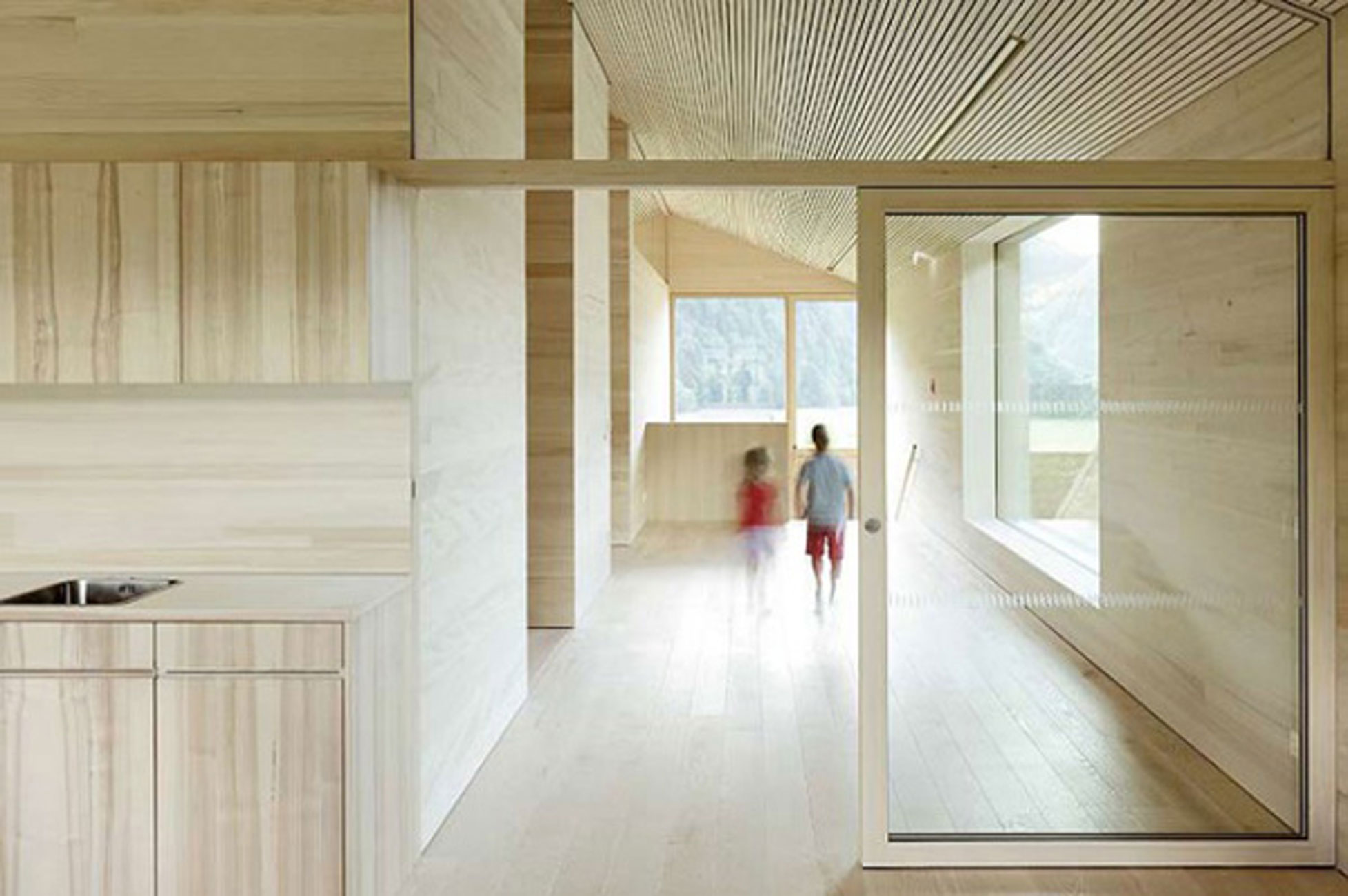 Minimalist Wooden House Ideas by Bernardo Bader - Kitchen » Viahouse.