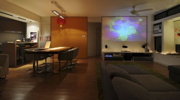 Cozy and Contemporary Design in Apartment, The Matsuki Residence - Home Theaters