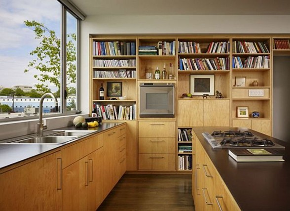 Breathtaking Roof Top House in Seattle by Miller Hull - Bookshelf