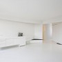 White Apartment Design, Spacious Living Space Ideas