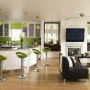Cozy Apartment Design with Dark Furniture Decoration - Living Room