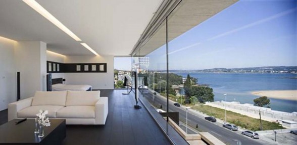 Modern Glass House Design in Cliff Side of Galicia Spain - Lounge