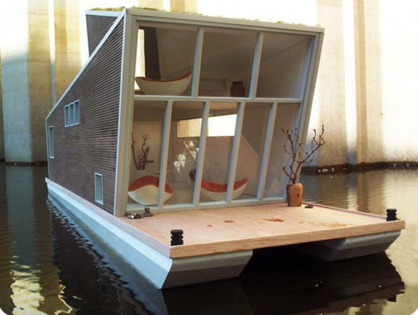 Schwimmhaus, German Floating House with Prefabrication Style - Facade