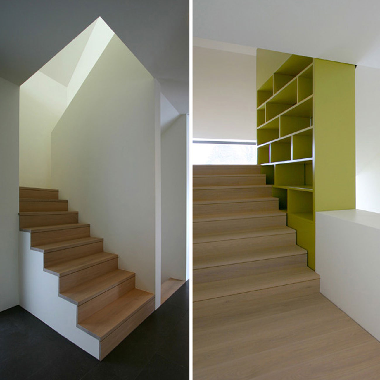 Two Storey House Design With Beautiful Green Yard Staircase