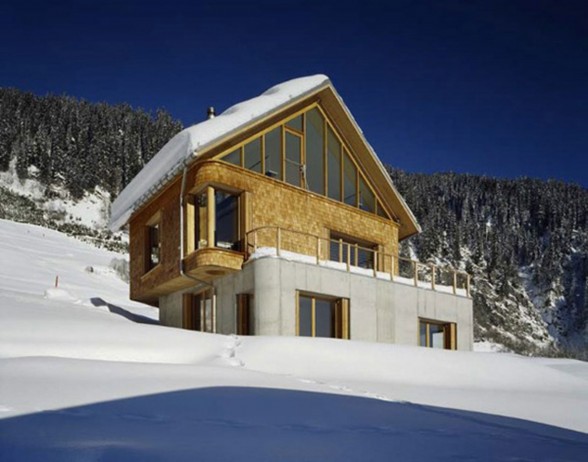 Wooden Mountain House in Swiss Alps from Drexler Guinand Jauslin - Cabin Design