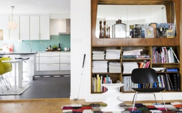 Bright White Interior Ideas from a 50s Scandinavian House - Bookshelf