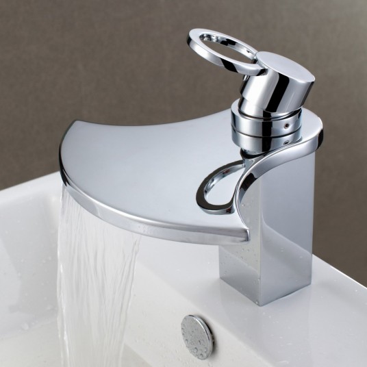 Waterfall faucet design