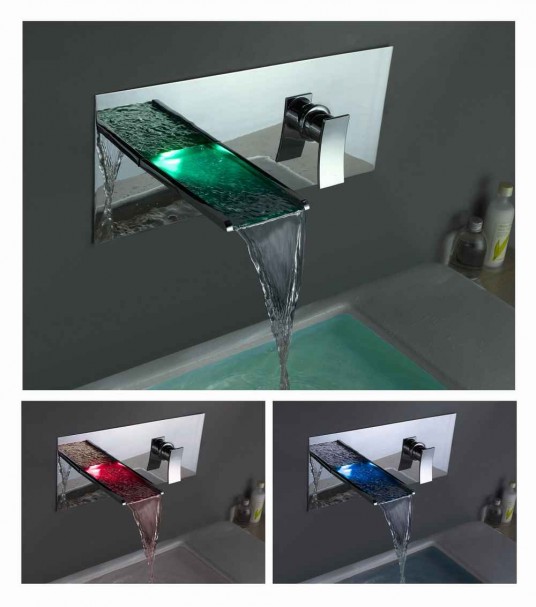Waterfall faucet led