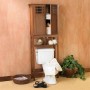 Bathroom Mission Classic Design: Small Wooden Bathroom Mission Design White Toilet Indoor Vegetable