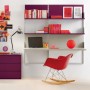 Beautiful Purple Red Office Space Red Rocking Chair Desks For Kids