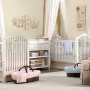 Nursery Decorating Ideas in Various Type: Charming Modern Style Nursery Decorating Ideas White Cream Interior Color