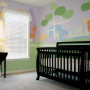 Nursery Decorating Ideas in Various Type: Gorgeous Animal Theme Wall Decor Black Color Nursery Decorating Ideas