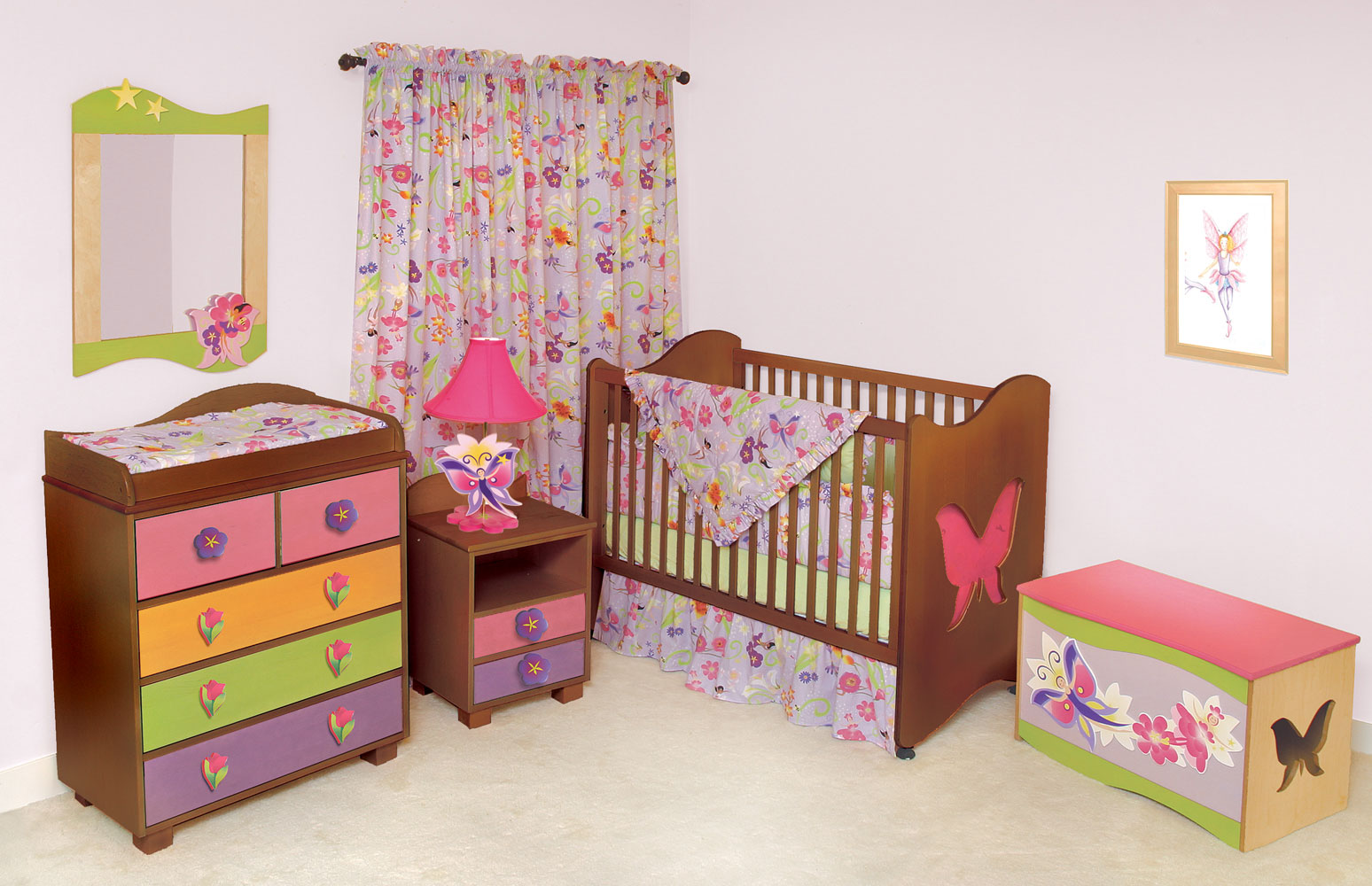 Minimalist Magic Garden Baby Furniture Sets Floral Curtain And Bedspread Viahouse Com