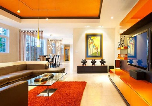 Home interior design orange
