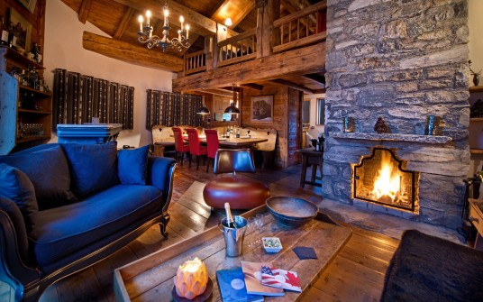 Modern Ski Chalet Living Room