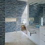 Beautiful Wooden Furniture Bathroom Glass Mosaic Walls