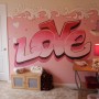 How to Paint a Room – Success Tips in Painting Bedroom: Love Quote With Pink Color Bedroom Wall Painting Ideas