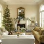 simple traditional christmas tree in home