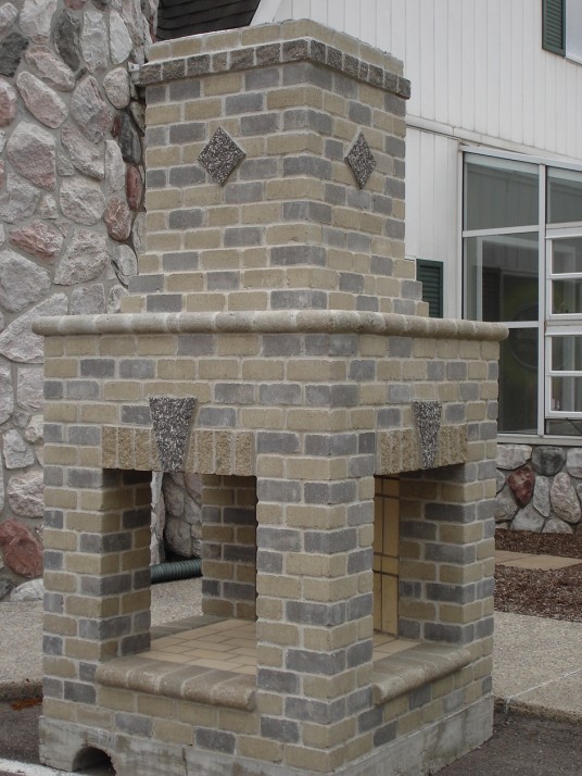 Awesome Creative Outdoor Brick Fireplace Design
