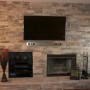 Painting Your Brick Fireplace: Brick Fireplace Design Ideas With Storage Space And LCD TV Space