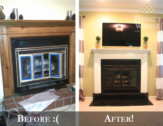Fireplace Before and After Makeover