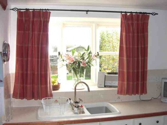 Kitchen Windows Curtain Over Sink