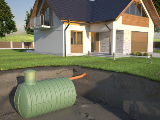 Undenground septic tank and house -  3d Illustration